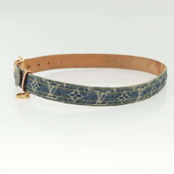 LOUIS VUITTON Monogram Denim Ceinture Belt Blue - Picture 16 of 16